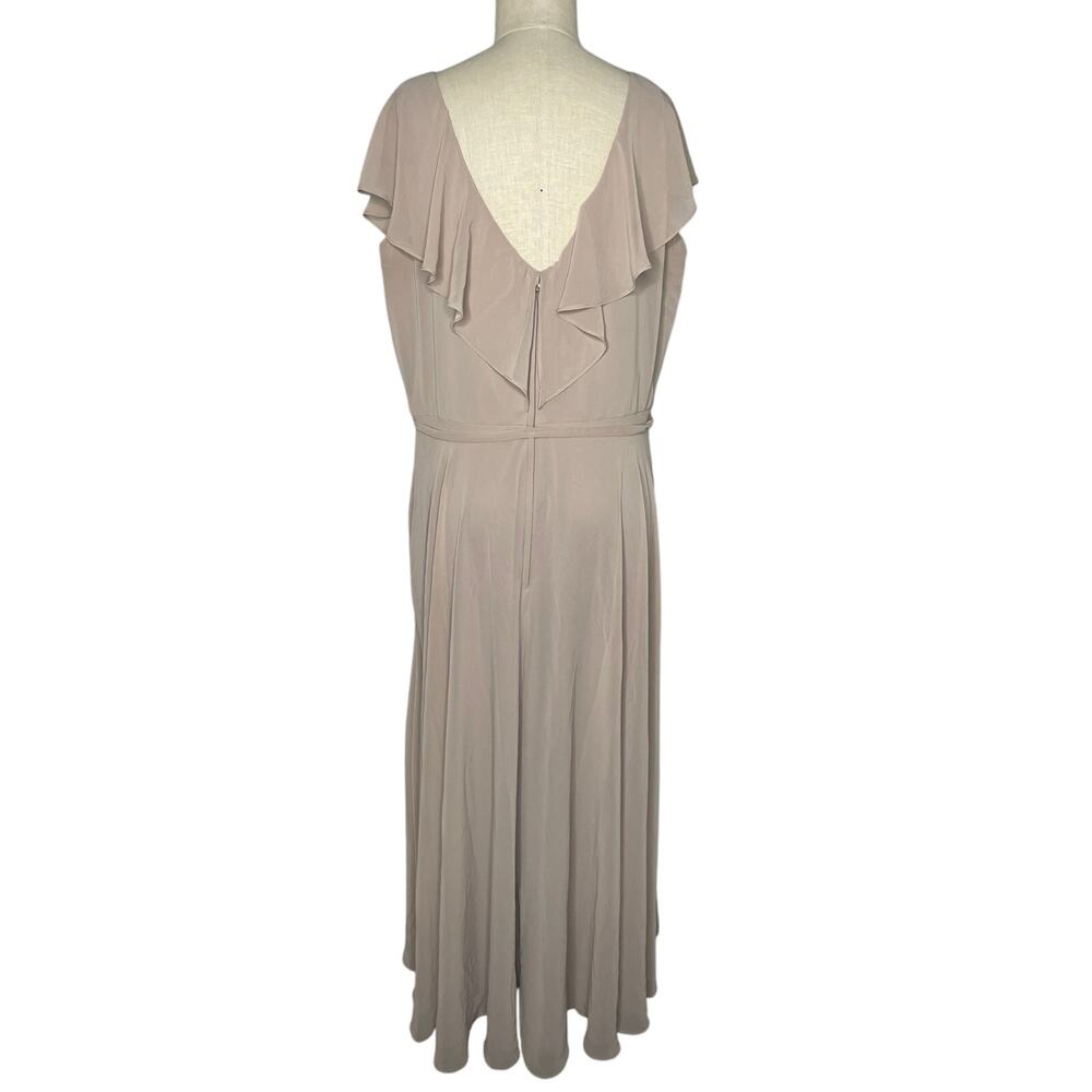 Morilee by Madeline Gardner Latte Taupe Long Gown Chiffon Dress Plus size - Picture 8 of 13